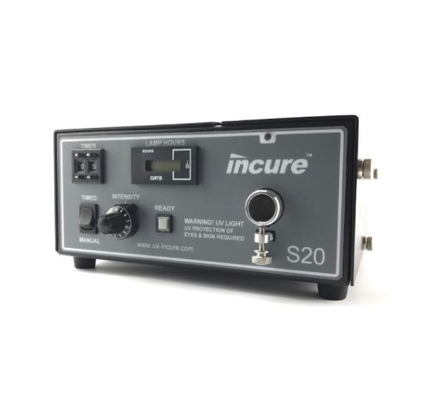 Incure S20™ UV arc spot curing lamp — 200W mercury controller unit with lightguide cable